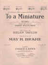 To A Miniature from 'Song Pictures' (1917) sheet music