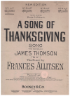A Song Of Thanksgiving sheet music