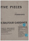Five Pieces For Pianoforte by H Balfour Gardiner for sale