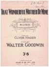 That Wonderful Mother of Mine from 'Petticoat Fair' (1918) sheet music