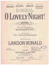 O Lovely Night! from the song-cycle 'Summertime' (in E flat) (1915) original sheet music