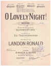 O Lovely Night! from the song-cycle 'Summertime' (in C) (1915) original sheet music