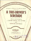 A Taxi-Driver's Serenade sheet music