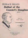 Ballad Of The Convict's Daughter used sheet music