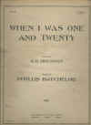 When I Was One And Twenty used sheet music