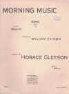 Morning Music song by William Tainsh Horace Gleeson used original Australian piano sheet music score for sale in Australian second hand music shop