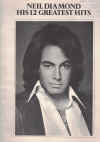 Neil Diamond His 12 Greatest Hits PVG songbook (1974) used song book for sale in Australian second hand music shop