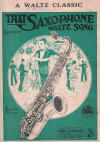That Saxophone Waltz Song 1925 sheet music