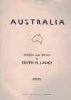 Australia by Edith M Lahey Australian song dedicated to the Victoria League in Queensland used original 
Australian sheet music score for sale in Australian second hand music shop