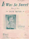 It Was So Sweet by Tom King sheet music