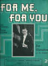 For Me, For You 1935 sheet music