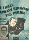 I Shall Always Remember You Smiling 1939 sheet music