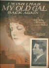 I Wish I Had My Old Gal Back Again (1926) sheet music