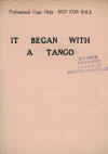 It Began With A Tango sheet music