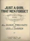 Just A Girl That Men Forget 1923 sheet music