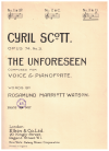 Cyril Scott: The Unforeseen Op. 74 No. 3 in D lieder used original sheet music for sale