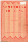 Something To Sing Piano Edition used songbook