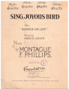 Montague Phillips: Sing, Joyous Bird Op. 24 No. 4 original version in C from 'Songs of Joy' lieder used original sheet music for sale