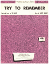 Try To Remember from 'The Fantasticks' (1960) used sheet music for sale at Kay's Music Australia www.kaysmusic.com