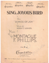 Montague Phillips: Sing, Joyous Bird Op. 24 No. 4 original version in D from 'Songs of Joy' lieder used original sheet music for sale