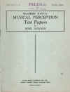 Musical Perception Test Papers Second Grade Teachers' Manual by Noel Nickson (1963) Imperial Edition No.917 used book for sale in Australian second hand music shop