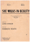 She Walks In Beauty (in A flat) (1939) words Lord Byron music Horace Keats used sheet music for sale