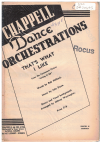 THAT'S WHAT I LIKE, FROM FILM 'LIVING IT UP' (Bob Hilliard/Jule Styne arr Johnny Warrington) 1954 used dance band orchestration for sale