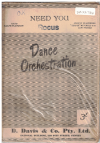 NEED YOU (Blackburn/Mitchell/Porter arr Ralph Flanagan) 1949 used dance band orchestration for sale