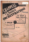 I Know/I'm Gonna Make Believe (I've Got A Sweetheart) 1949 used dance band orchestration for sale