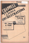 So Tall A Tree/Can't Stop Talking, from film 'Let's Dance' 1950 used dance band orchestration for sale
