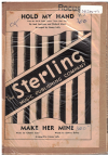 HOLD MY HAND FROM FILM 'SUSAN SLEPT HERE'/MAKE HER MINE 1954 used dance band orchestration for sale