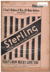 I CAN'T BELIEVE IT WAS ALL MAKE-BELIEVE (LAST NIGHT)/THAT'S HOW MUCH I LOVE YOU 1947 used dance band orchestration for sale