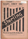 BABY, OBEY ME! FROM FILM 'MY FRIEND IRMA GOES WEST'/WHERE ARE YOU GONNA BE WHEN THE MOON SHINES 1950 used dance band orchestration for sale
