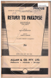 RETURN TO PARADISE, FROM FILM 'RETURN TO PARADISE' 1953 used dance band orchestration for sale