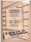 CHANGING PARTNERS/MY LOVE, MY LOVE 1953 used dance band orchestration for sale