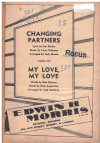 CHANGING PARTNERS/MY LOVE, MY LOVE 1953 used dance band orchestration for sale