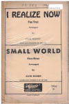 I REALIZE NOW/SMALL WORLD 1944 used dance band orchestration for sale