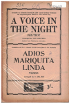 A VOICE IN THE NIGHT/ADIOS MARIQUITA LINDA 1946 used dance band orchestration for sale