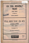ON THIS HEAVENLY NIGHT/I'LL SEE YOU IN MY DREAMS, FROM FILM 'KEEP YOUR POWDER DRY' 1945 used dance band orchestration for sale