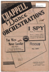 I SPY (WITH MY LITTLE EYE)/YOU WERE NEVER LOVELIER FROM FILM 'YOU WERE NEVER LOVELIER' 1953 used dance band orchestration for sale