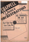 ALL THROUGH THE DAY FROM FILM 'CENTENNIAL SUMMER'/DON'T TAKE YOUR LOVE FROM ME 1946 used dance band orchestration for sale