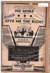 (MY BABY DON'T LOVE ME) NO MORE/GIVE ME THE RIGHT 1954 used dance band orchestration for sale