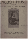 English Music For Pianoforte Twenty Old Ayres And Dances Compiled From The Works Of John Playford And Others by Percy A Whitehead for sale