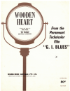 Wooden Heart song from film 'G. I. Blues' used sheet music