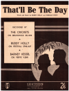 That'll Be The Day 1957 used sheet music