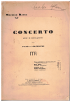 Ravel Concerto Pour Main Gauche for Piano and Orchestra Partition in-16 used Miniature Score