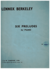 Six Preludes for Piano by Lennox Berkeley used sheet music