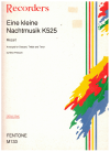 Mozart Eine kleine Nachtmusik K.525 arr for Descant, treble and Tenor Recorders used sheet music for sale
