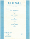 Sukiyaki piano solo 1962 used sheet music for sale