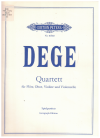 Peter Dege: Quartett fur Flote, Oboe, Violine und Violoncello spielpartitur used sheet music for sale